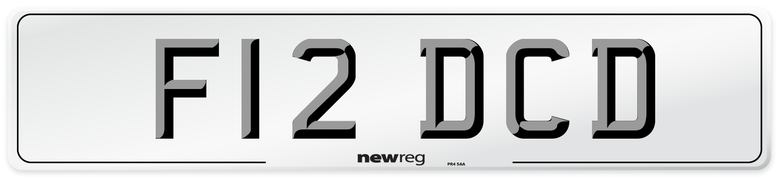 F12 DCD Number Plate from New Reg